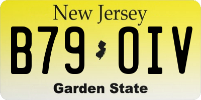 NJ license plate B79OIV