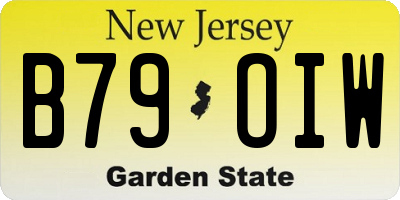 NJ license plate B79OIW