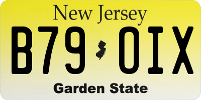 NJ license plate B79OIX