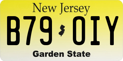 NJ license plate B79OIY