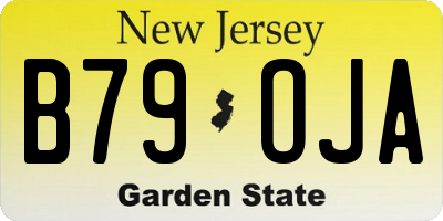 NJ license plate B79OJA