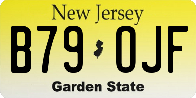 NJ license plate B79OJF