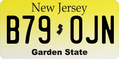 NJ license plate B79OJN