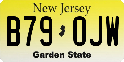NJ license plate B79OJW