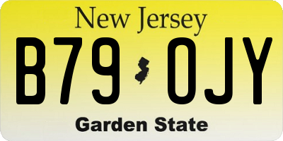NJ license plate B79OJY