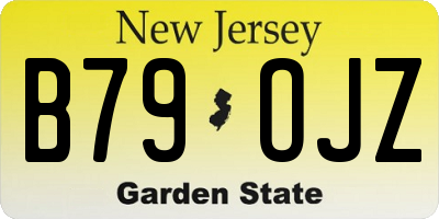 NJ license plate B79OJZ