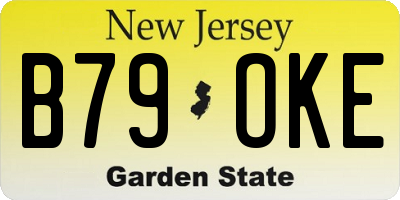 NJ license plate B79OKE