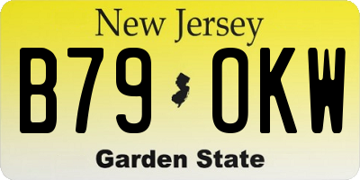 NJ license plate B79OKW