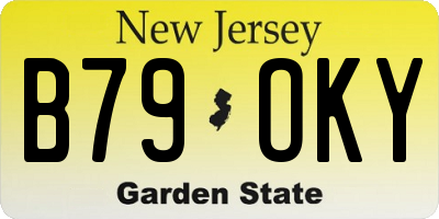 NJ license plate B79OKY
