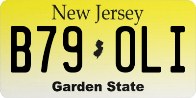 NJ license plate B79OLI