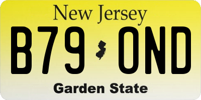NJ license plate B79OND