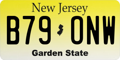 NJ license plate B79ONW