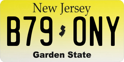 NJ license plate B79ONY