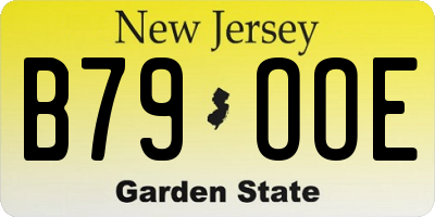 NJ license plate B79OOE