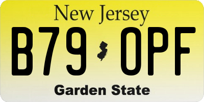 NJ license plate B79OPF