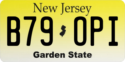 NJ license plate B79OPI