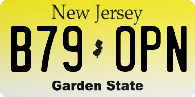 NJ license plate B79OPN
