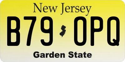 NJ license plate B79OPQ