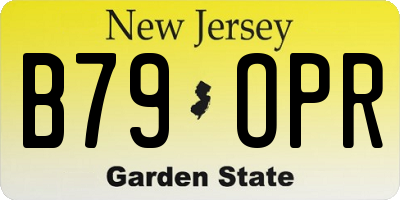 NJ license plate B79OPR