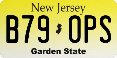 NJ license plate B79OPS
