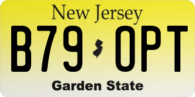 NJ license plate B79OPT