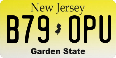 NJ license plate B79OPU