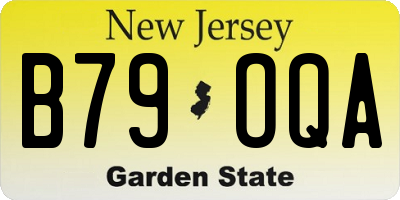 NJ license plate B79OQA