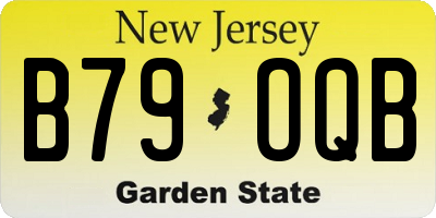 NJ license plate B79OQB
