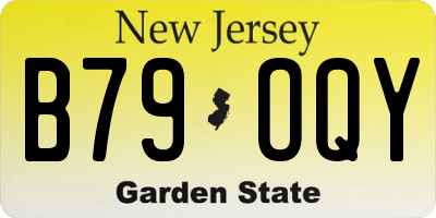 NJ license plate B79OQY