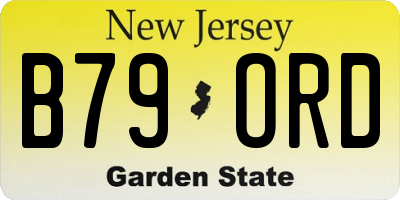 NJ license plate B79ORD