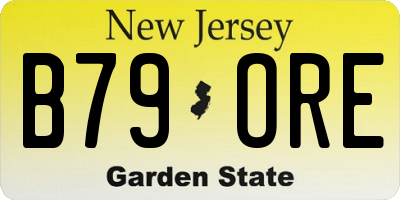 NJ license plate B79ORE