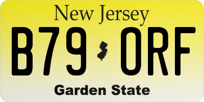 NJ license plate B79ORF