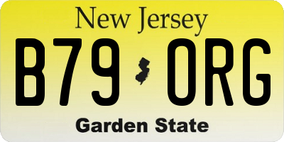 NJ license plate B79ORG