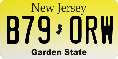 NJ license plate B79ORW