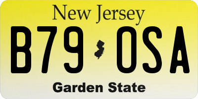 NJ license plate B79OSA