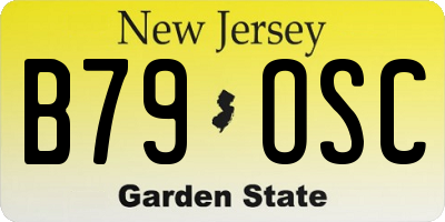 NJ license plate B79OSC