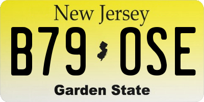 NJ license plate B79OSE