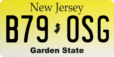 NJ license plate B79OSG