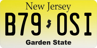 NJ license plate B79OSI