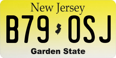 NJ license plate B79OSJ