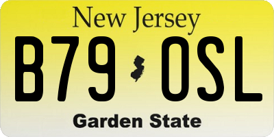 NJ license plate B79OSL