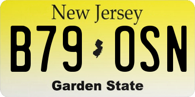 NJ license plate B79OSN