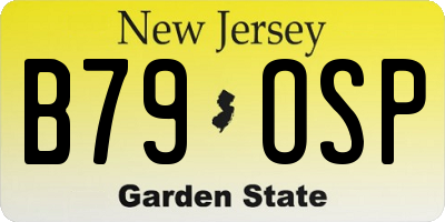 NJ license plate B79OSP