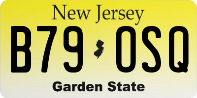 NJ license plate B79OSQ