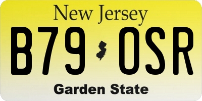 NJ license plate B79OSR
