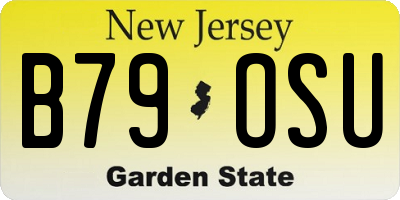 NJ license plate B79OSU