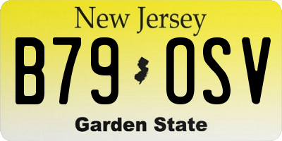 NJ license plate B79OSV
