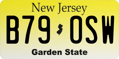 NJ license plate B79OSW