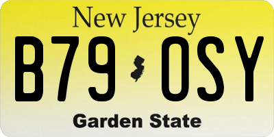 NJ license plate B79OSY