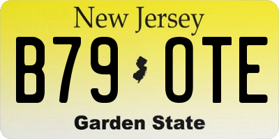 NJ license plate B79OTE